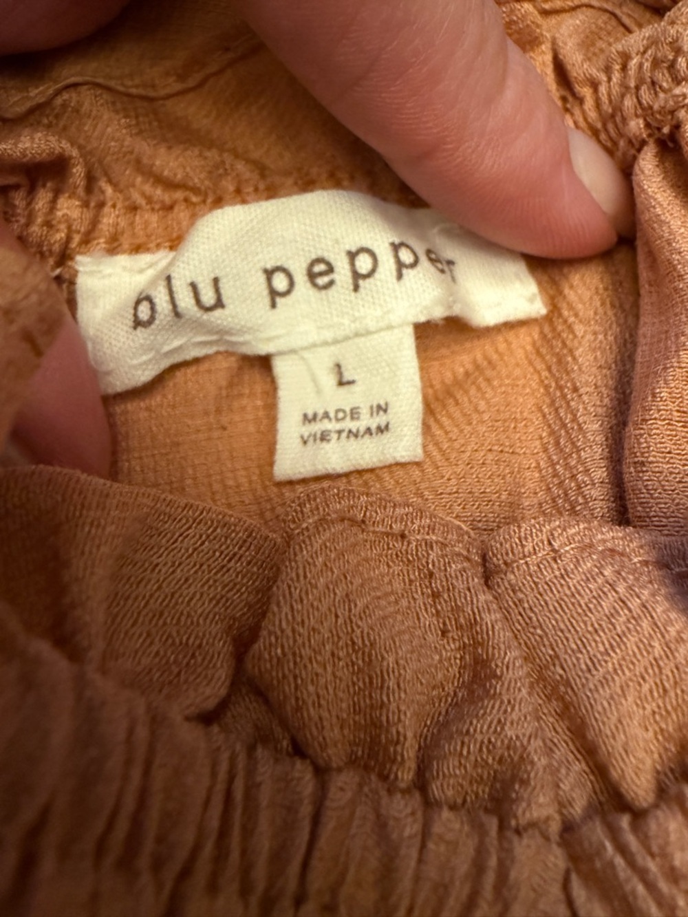 Blu Pepper Ruffled Smocked Maxi Dress - Muted Orange - Picture 2 of 8